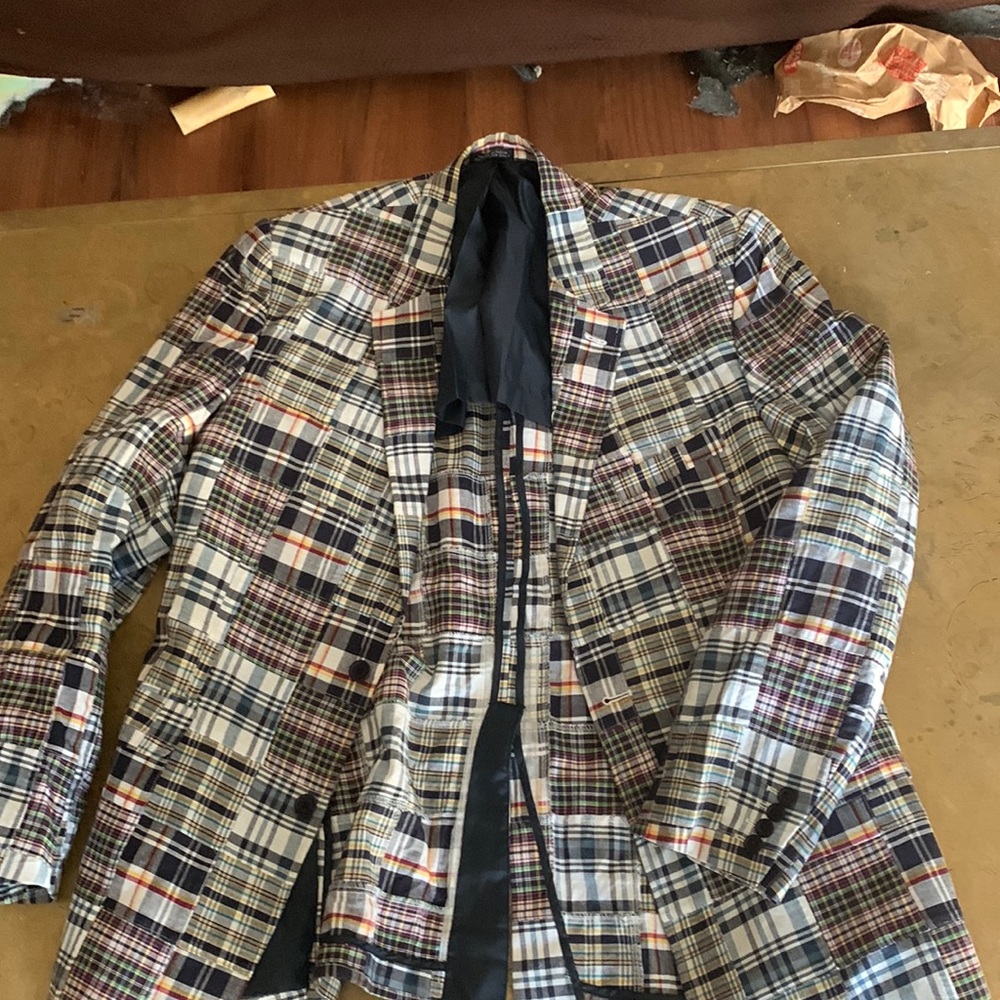 Large Madison Half lined Madras Patchwork sports coat